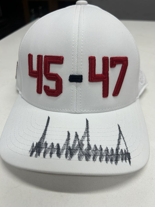 PRESIDENT DONALD J TRUMP SIGNED 45-47 HAT RARE MAGA USA AUTOGRAPHED HAT