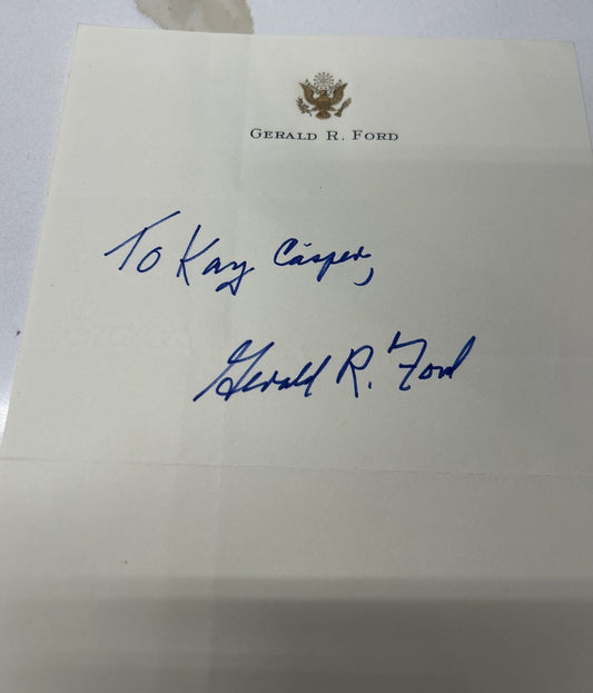 Gerald Ford Autographed Personal Stationary Signed Sheet Rare Autograph JSA COA