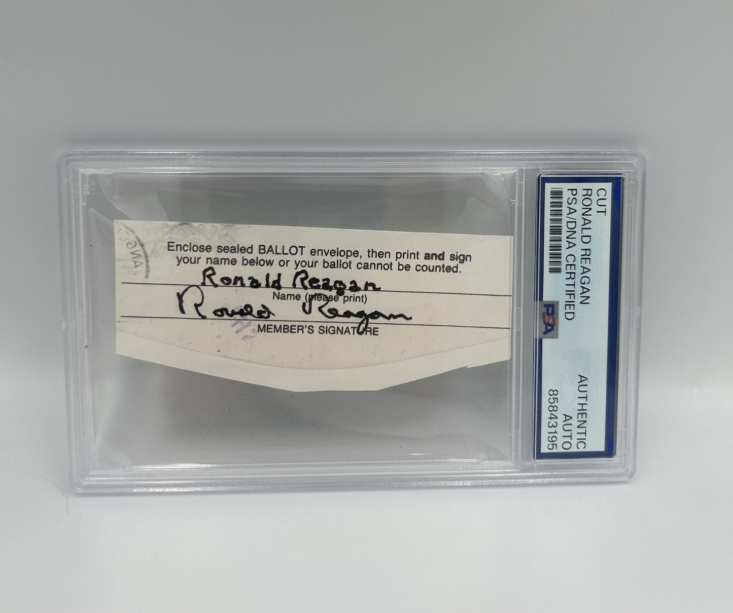 DOUBLE SIGNED Ronald Reagan Signed PERSONAL VOTING BALLOT RARE AUTO PSA ENCAP