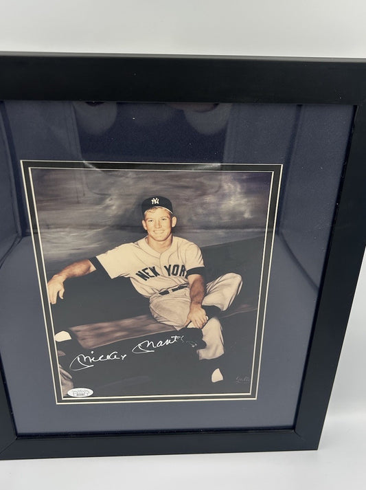 Mickey Mantle HOF New York Yankees Signed Framed 8x10 Photo JSA
