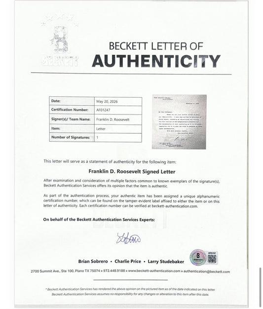 FRANKLIN D. ROOSEVELT - TYPED LETTER SIGNED 02/04/1935 BAS COA