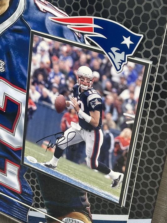Tom Brady Signed/Custom Framed 8x10 Patriots Photo JSA LOA Rare Inscription Nice