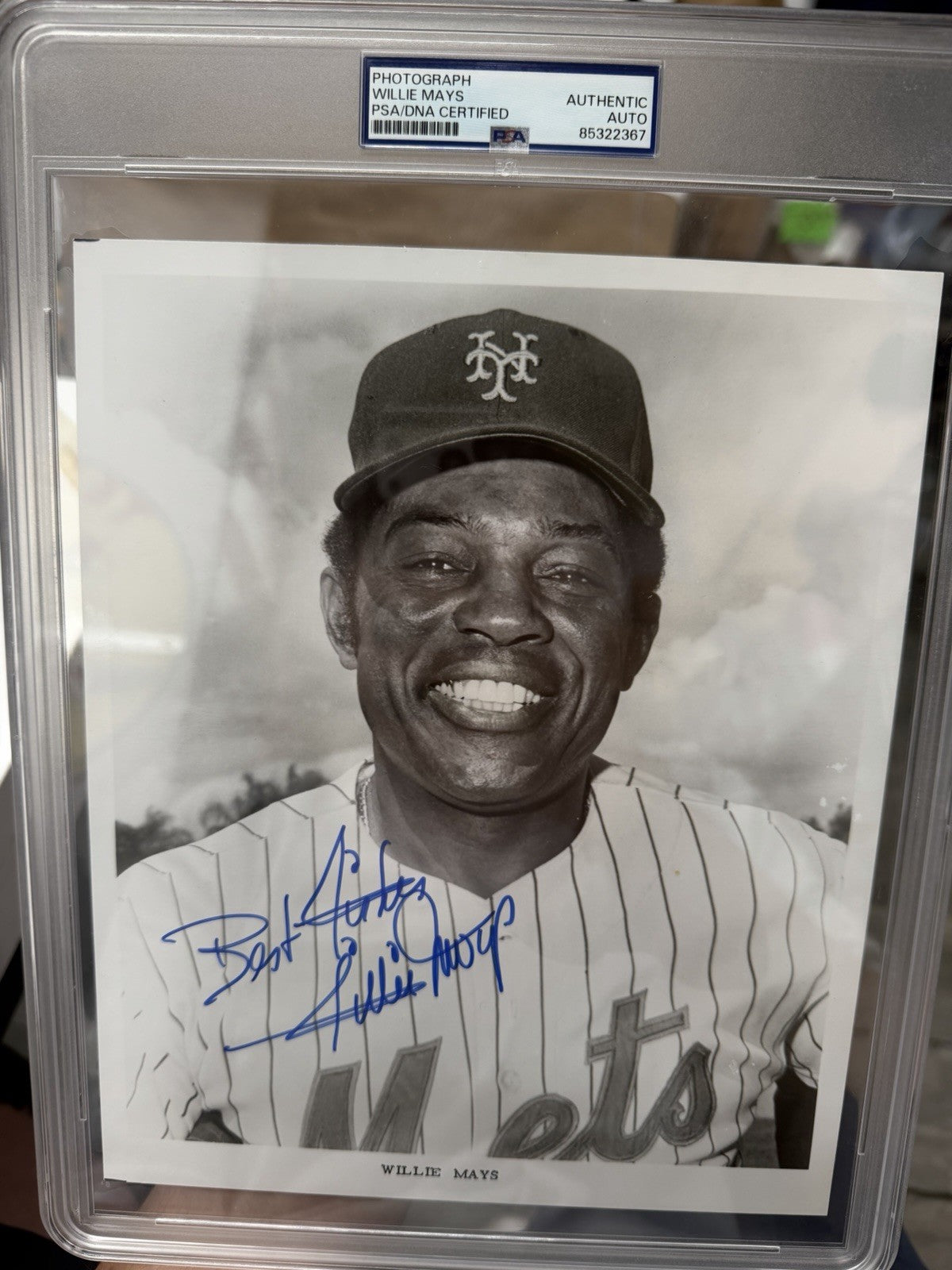 WILLIE MAYS Autograph 8x10 PSA/DNA Photo “Best Wishes” RARE Autograph