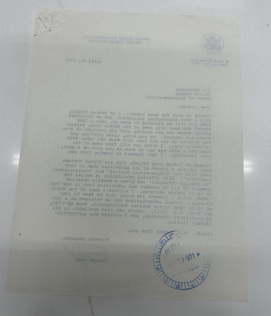 George H. W. Bush TLS 1971 United Nations letterhead Rare Format To US Rep