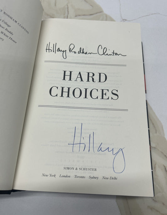 Hard Choices Signed Autographed Book Copy Rare Signature First Lady