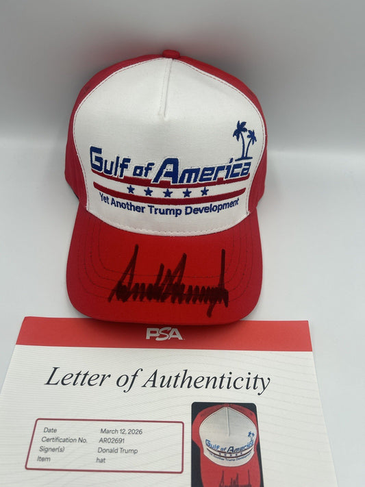 Donald Trump Autographed Signature Gulf Of America Hat Rare Autograph PSA LOA