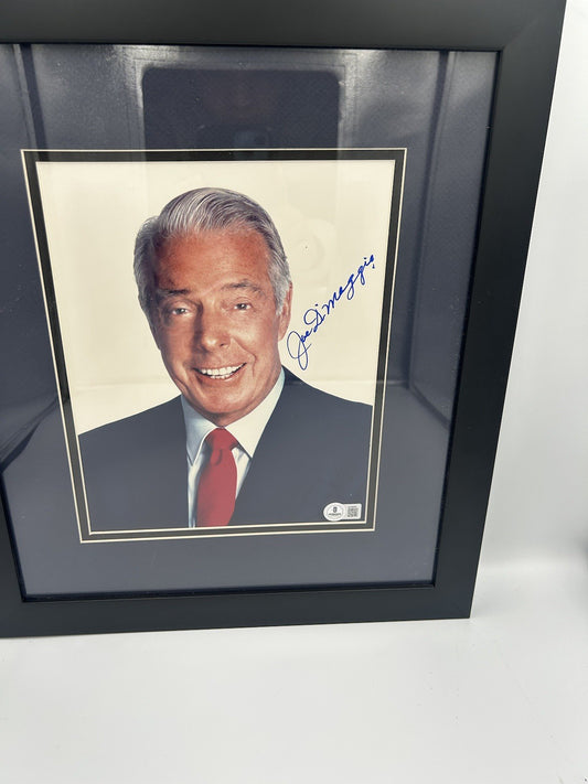 Joe DiMaggio Autographed New York Yankees Framed 8x10 Photo Signed BAS LOA