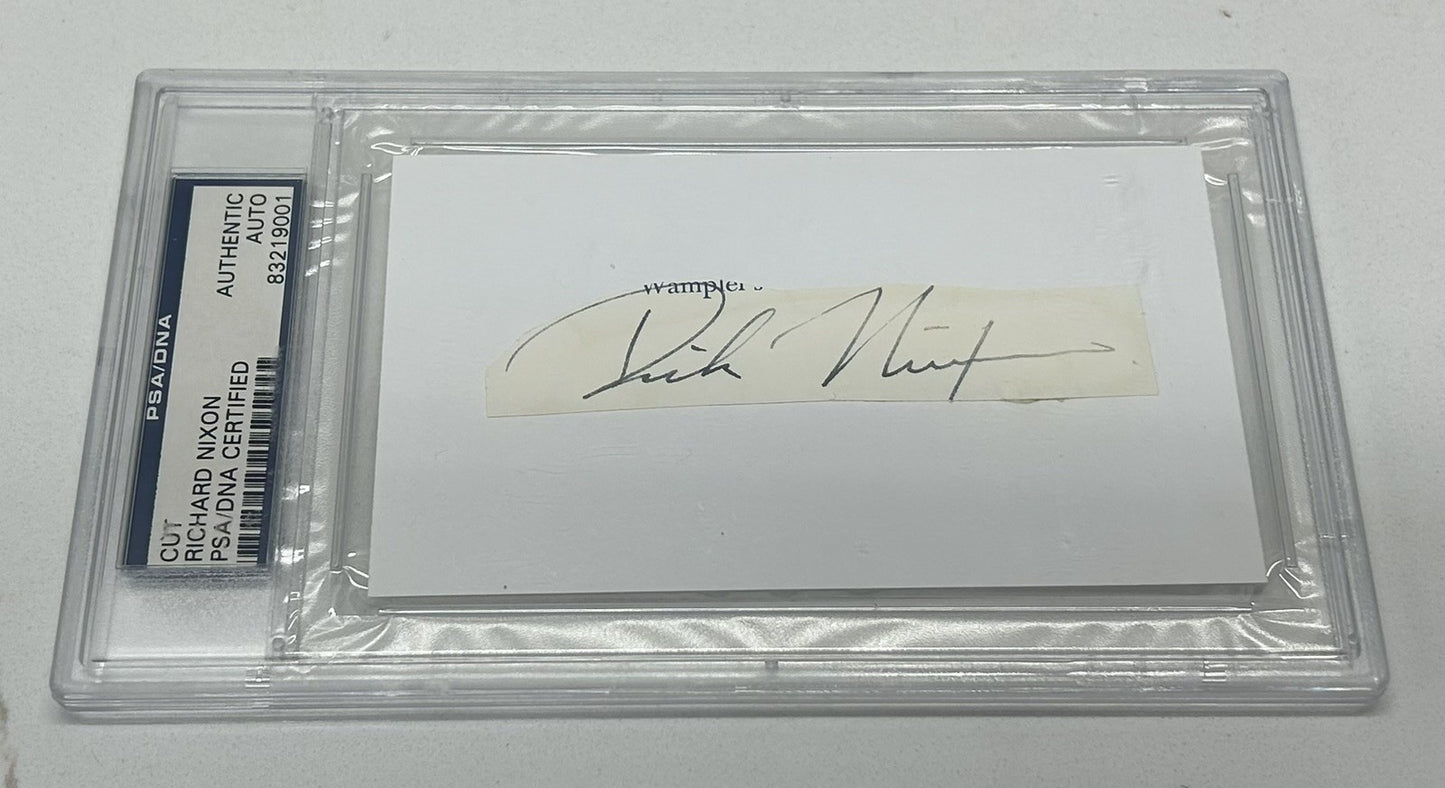 President Richard Nixon Bold Signed Cut Autograph PSA Encapsulated Rare Auto