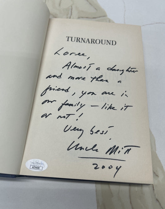 Turnaround: by MITT ROMNEY - SIGNED, Personal Signed “Uncle Mitt” RARE JSA COA