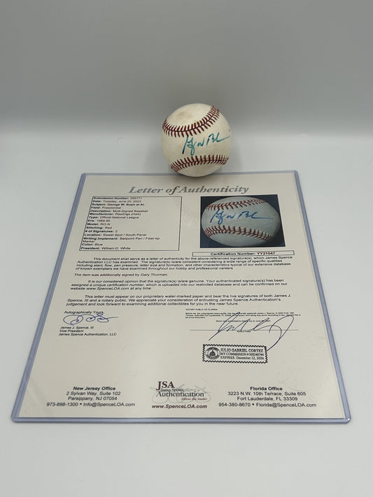 President George W Bush Early Signed Baseball 43rd USA JSA COA Rare Autograph