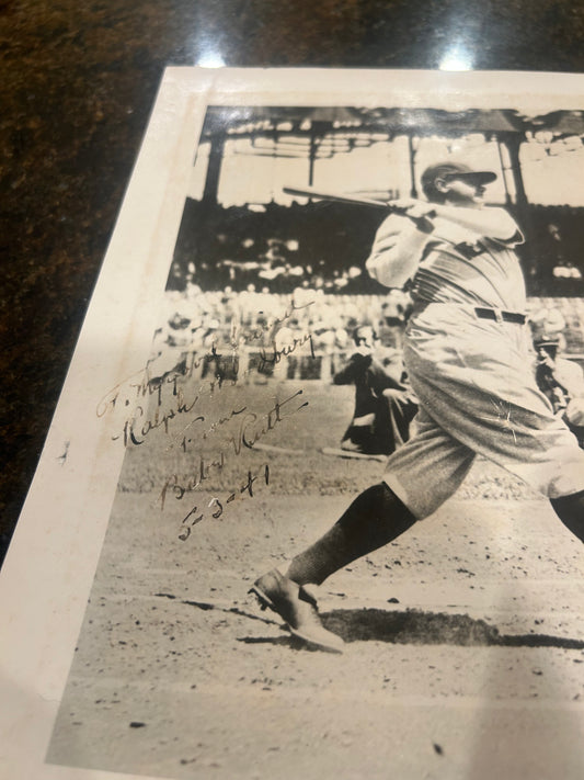 Babe Ruth Signed Photo PSA LOA