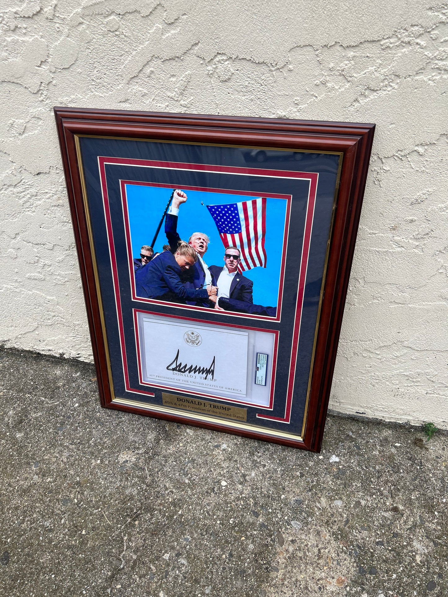Donald Trump Framed Autographed Assassination Attempt Presidential Photo PSA DNA