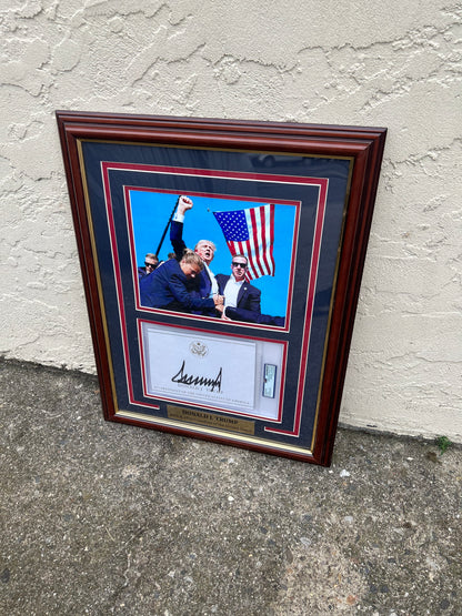 Donald Trump Framed Autographed Assassination Attempt Presidential Photo PSA DNA