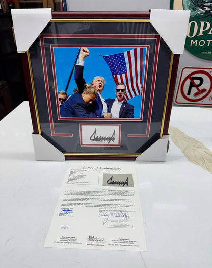 Donald Trump Framed Autographed Assassination Attempt Presidential Photo JSA LOA