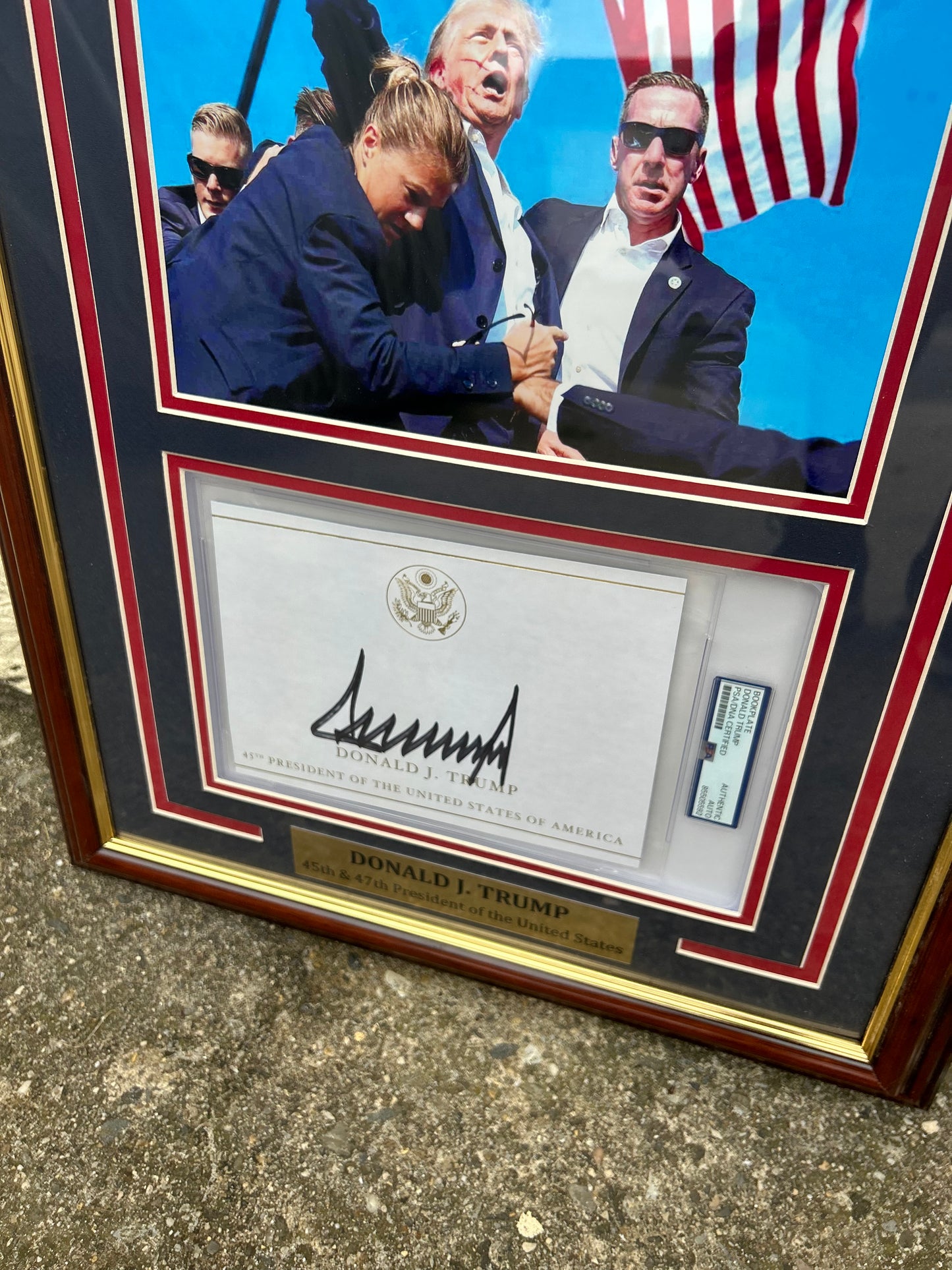 Donald Trump Framed Autographed Assassination Attempt Presidential Photo PSA DNA