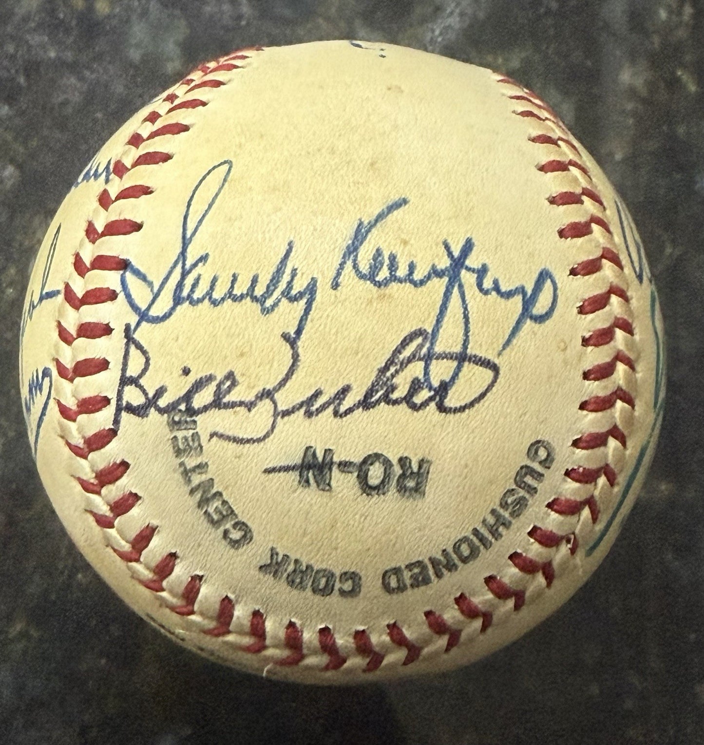 Joe Dimaggio Sandy Koufax Vin Scully +8 HOF Singer Multi Signed Baseball JSA LOA