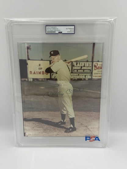 MICKEY MANTLE AUTOGRAPHED 8x10 Photo PSA/DNA SLABBED Photo Rare Signed Photo