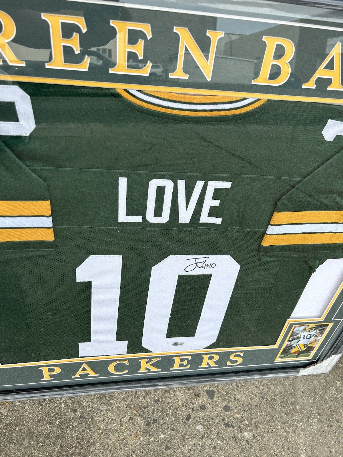 Framed Autographed/Signed Jordan Love  Green Bay Green Jersey Beckett COA