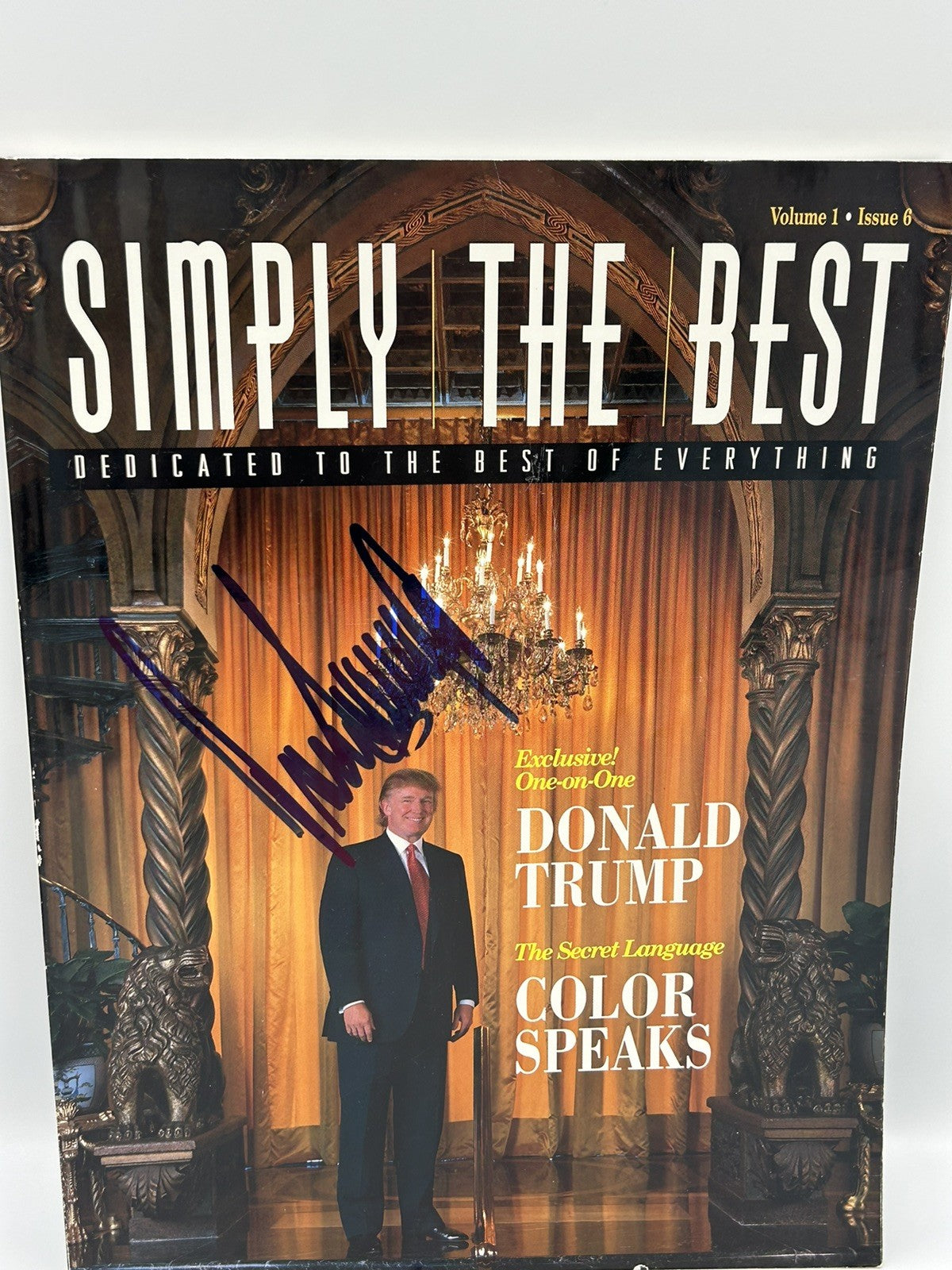 PRESIDENT DONALD J. TRUMP SIGNED MAGAZINE RARE “SIMPLY THE BEST” FULL AUTOGRAPH