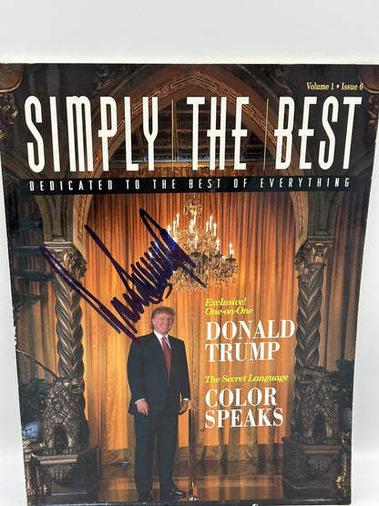 PRESIDENT DONALD J. TRUMP SIGNED MAGAZINE RARE “SIMPLY THE BEST” FULL AUTOGRAPH