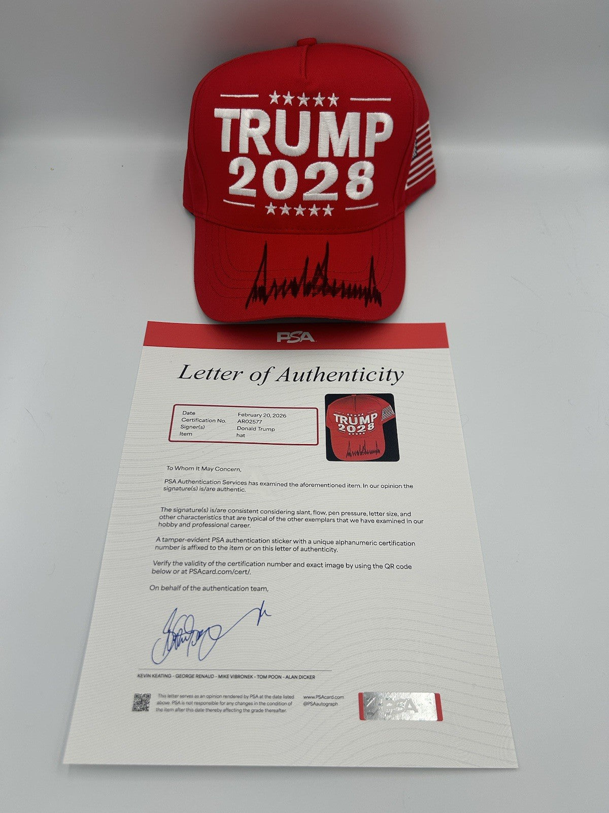 Donald Trump Autographed TRUMP 2028 Hat MAGA Authentic Signed MAGA RARE PSA LOA