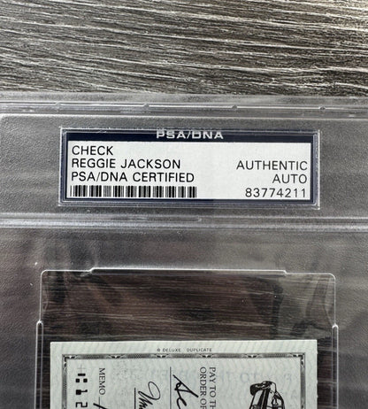Reggie Jackson Signed Check Yankees Autograph PSA/DNA Authentic Auto