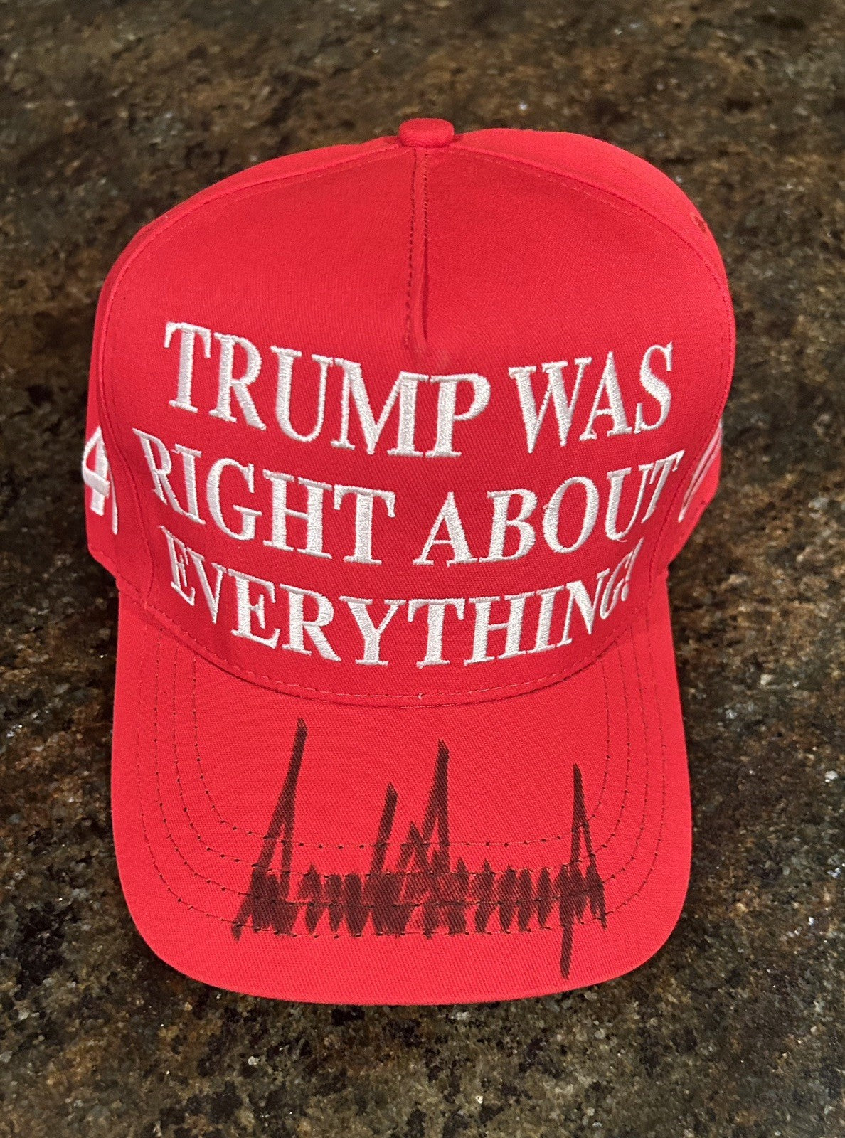 DONALD TRUMP SIGNED AUTOGRAPHED TRUMP WAS RIGHT ABOUT EVERYTHING RARE HAT AUTH
