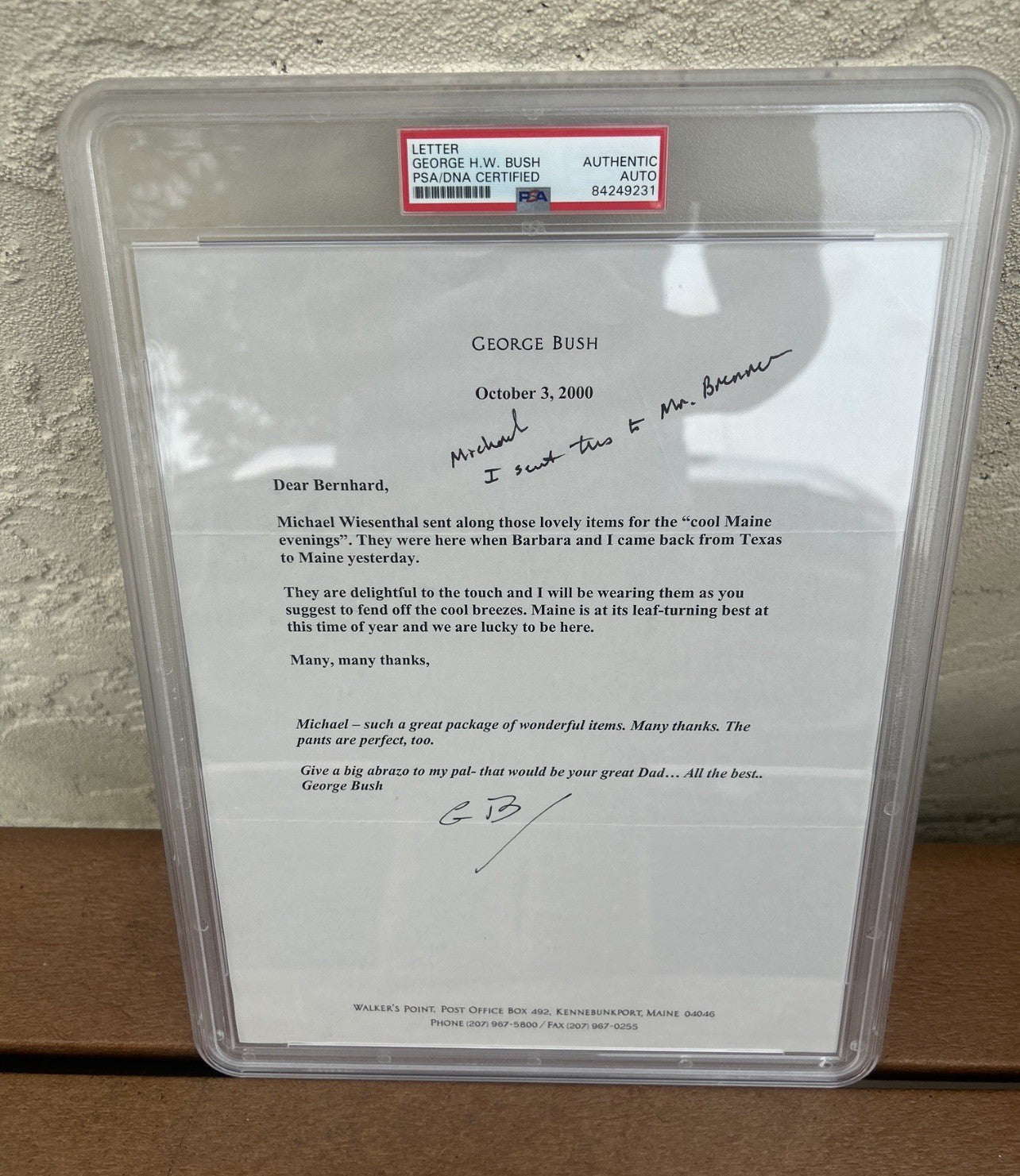 President George H. W. Bush Signed Letter Handwriting PSA Encapsulated