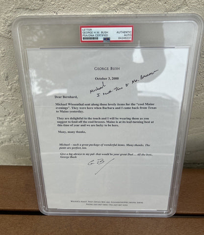 President George H. W. Bush Signed Letter Handwriting PSA Encapsulated