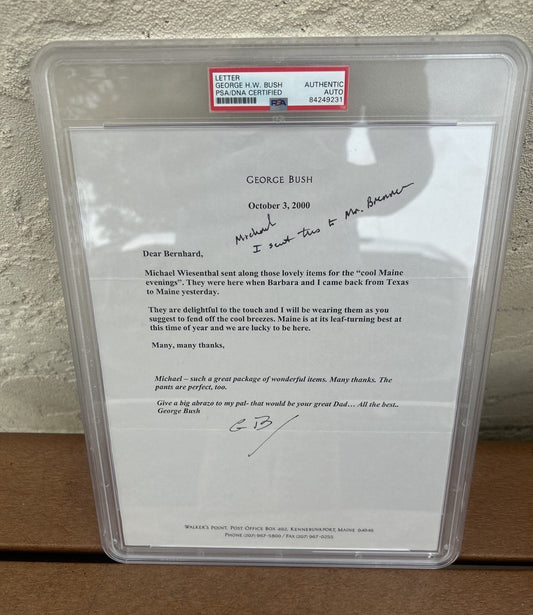 President George H. W. Bush Signed Letter Handwriting PSA Encapsulated