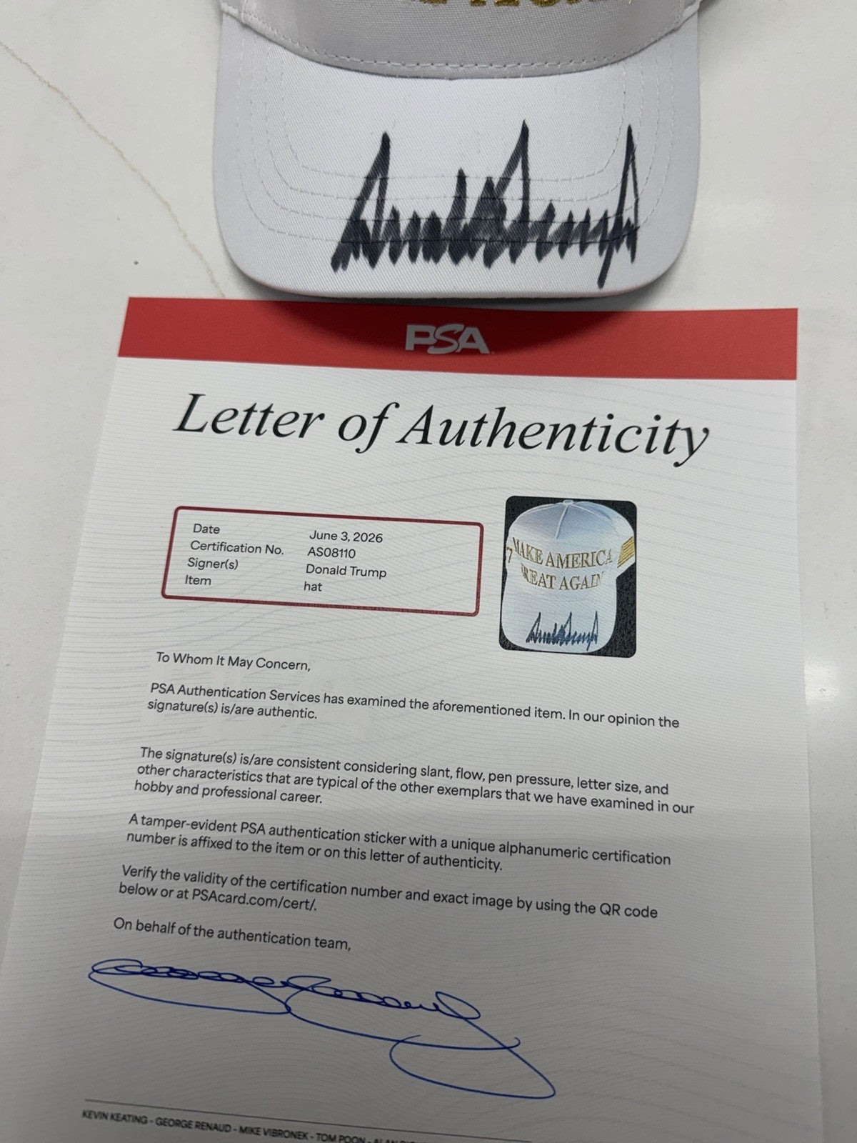 President Donald Trump Signed Autograph Auto MAGA Hat Cap PSA/DNA LOA RARE
