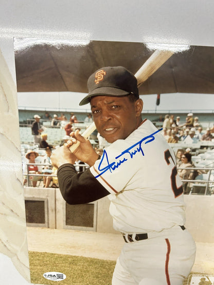 Willie Mays HOF Signed New York Giants 8x10 Baseball Photo AUTO JSA COA