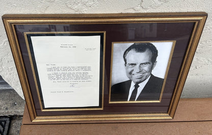 RICHARD M. NIXON - TYPED LETTER SIGNED - CUSTOM FRAMED