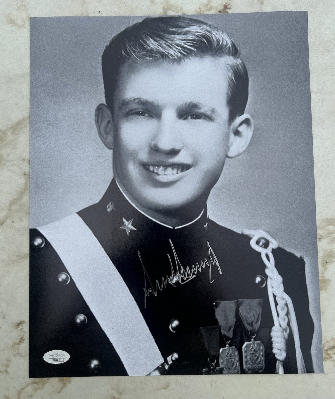 President Donald Trump Signed 11x14 JSA LOA Photo RARE Military Acad VIDEO PROOF