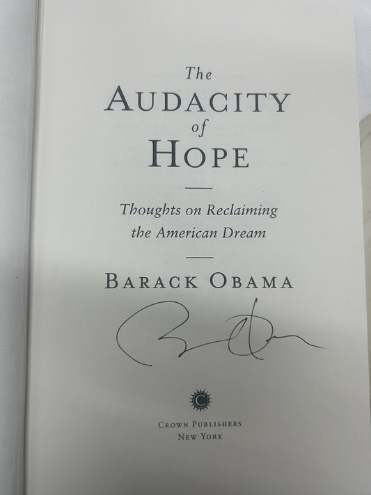 SIGNED Barack OBAMA Audacity Of Hope Hardcover Near Mint Rare Book Autographed