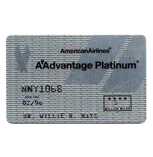 Willie Mays  Personally Owned Credit Card American Airlines Rare COA