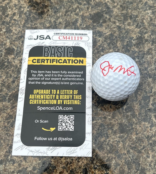 Joe Montana JSA CERTIFIED Signed Rare Gold Ball Rare Red Ink Authentic Auto