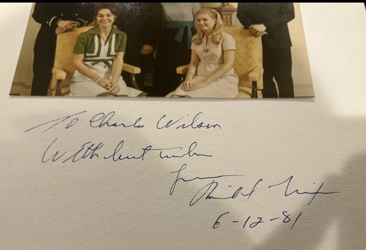 President Richard Nixon Signed Family Portrait Photograph Rare Autograph