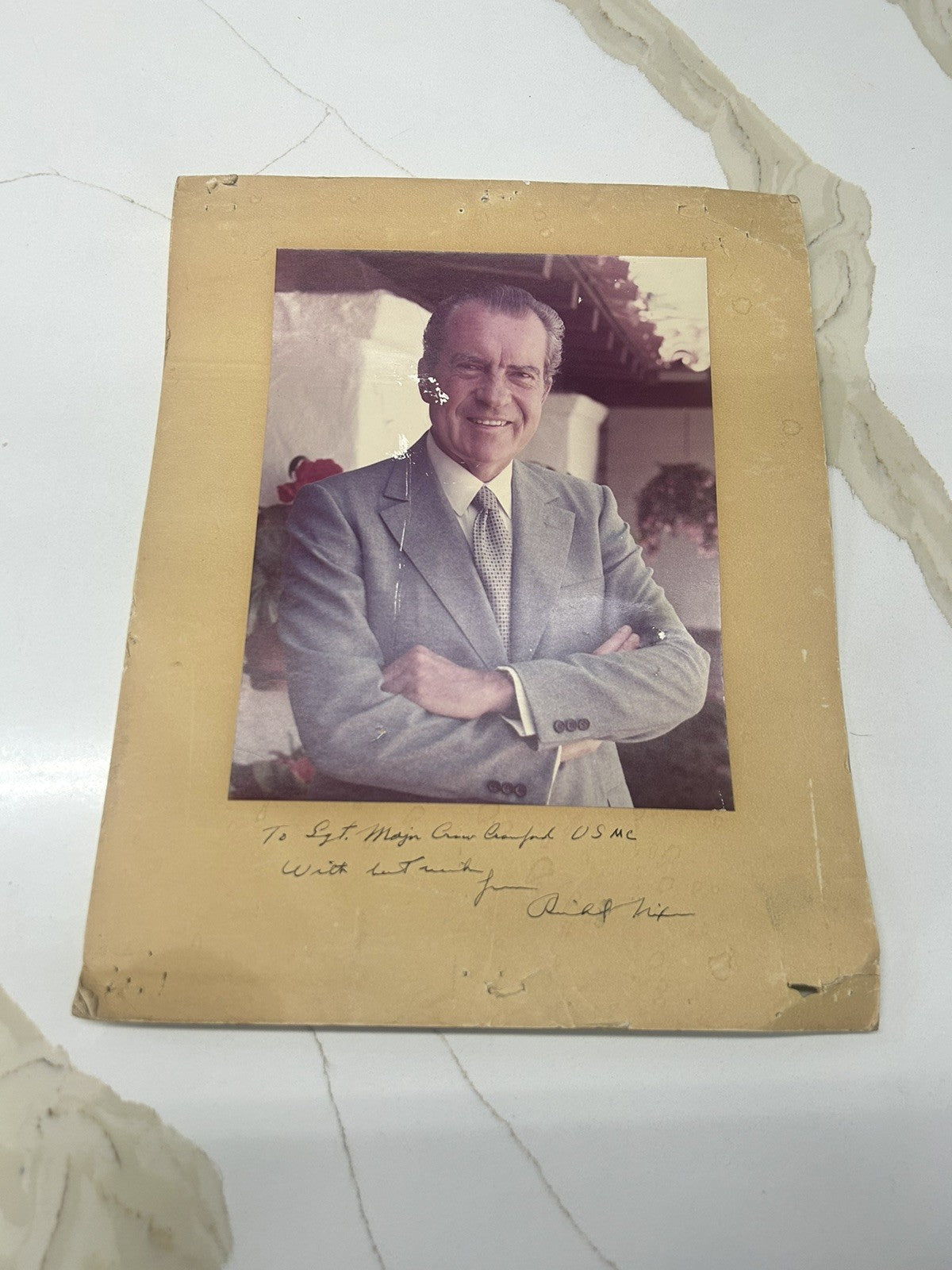 Richard Nixon Autograph Signed To US Army Sargent 8x10 Photo Rare Signature Pres