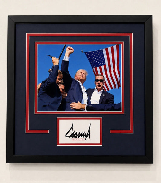 President Donald Trump Signed Autographed Framed Bookplate JSA LOA