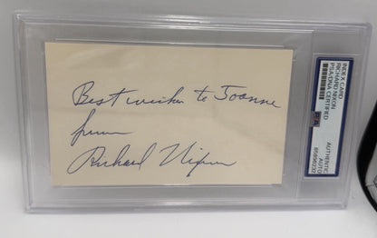 Richard Nixon Signed Autograph Cut PSA/DNA Slabbed Rare Every Letter Full Name