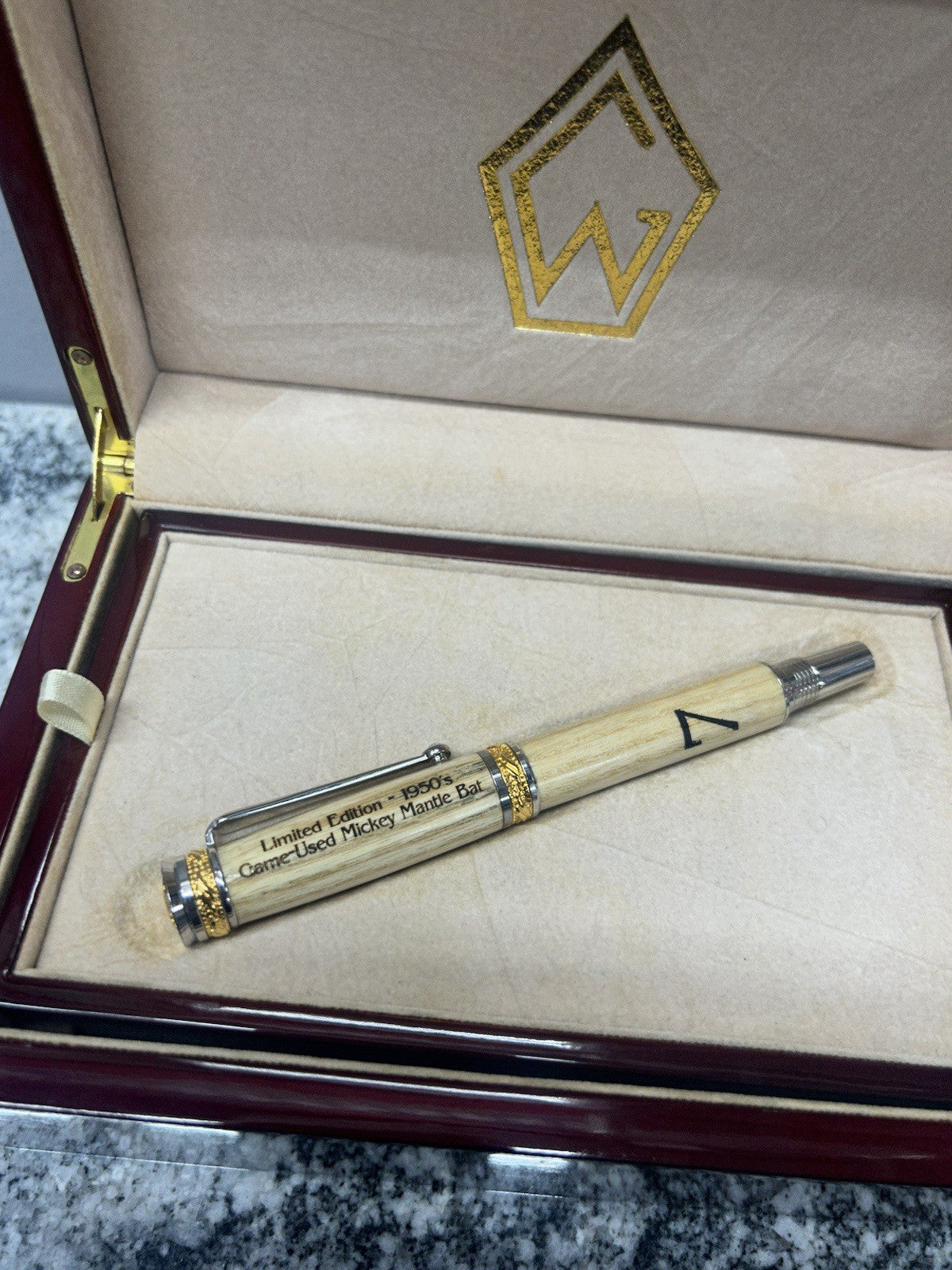 Gisi Pen Company Limited Edition Mickey Mantle Game Used Bat Wood Pen