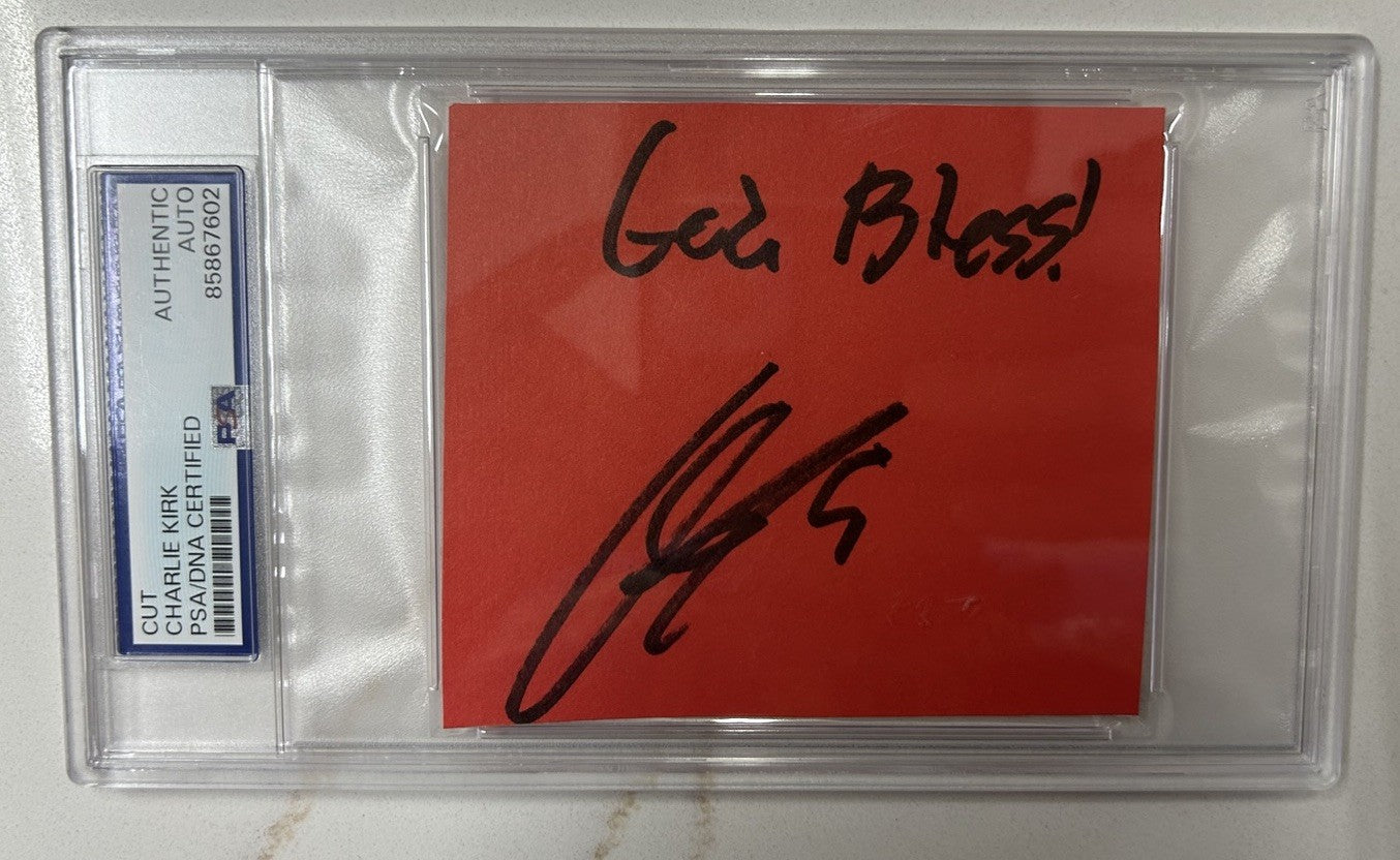 Charlie Kirk Signed Autographed Cut PSA/DNA Encapsulated Rare