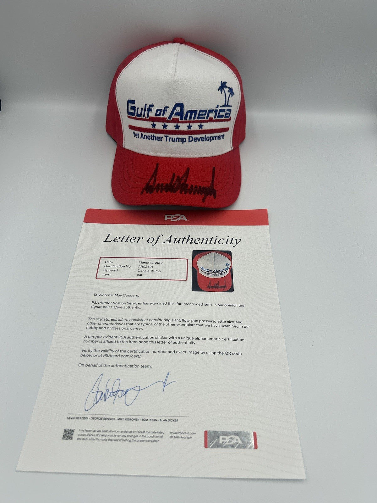 Donald Trump Autographed Signature Gulf Of America Hat Rare Autograph PSA LOA