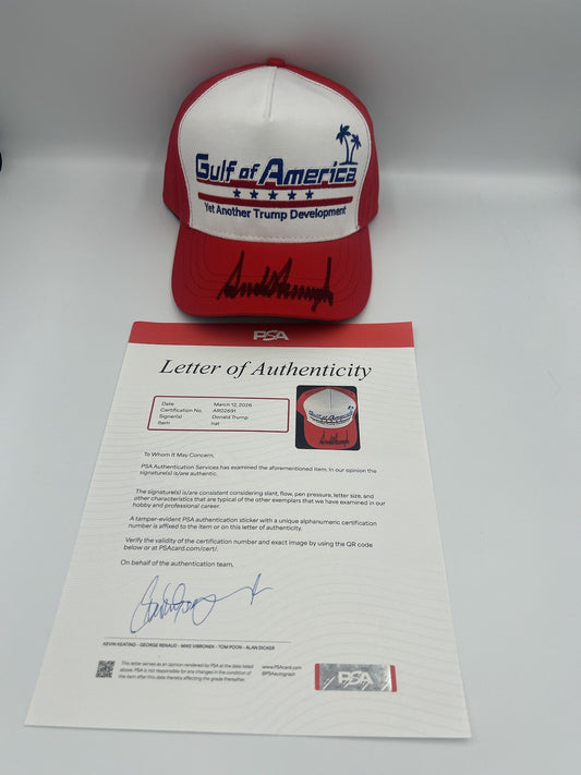 Donald Trump Autographed Signature Gulf Of America Hat Rare Autograph PSA LOA