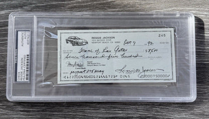 Reggie Jackson Signed Check Yankees Autograph PSA/DNA Authentic Auto