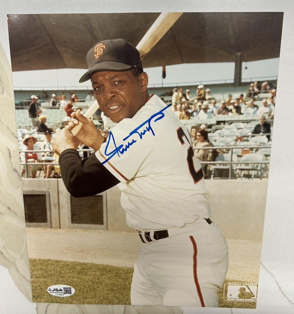 Willie Mays HOF Signed New York Giants 8x10 Baseball Photo AUTO JSA COA