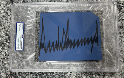 President Donald Trump Signed Autograph PSA/DNA Slabbed RARE Full Signature Cut