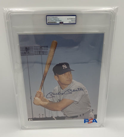 MICKEY MANTLE AUTOGRAPHED 8x10 Photo PSA/DNA SLABBED Photo Rare Signed Photo