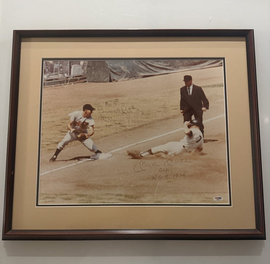 Mickey Mantle & Brooks Robinson Autographed 16x20 Photo Inscription PSA LOA RARE